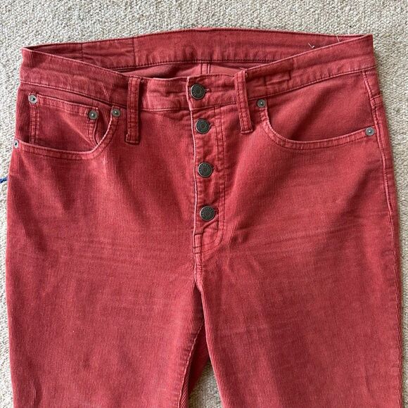 Madewell Cali Demi-Boot Corduroy Jeans in Canterbury Red Size 30 - Picture 5 of 8